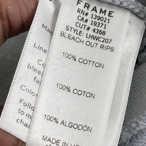 Frame Denim Le Hollywood Crop Jeans Sz 26 High Rise Straight Beach Out Rips Wash - Picture 8 of 14